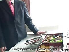 Horny Man Rice showed up at Nonoka Mihara's doorstep, while her husband was not at home, because he had a plan to fuck her good, right after she is done with sucking his dick.