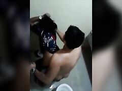 Indian teen fucked hard by bf in the toilet