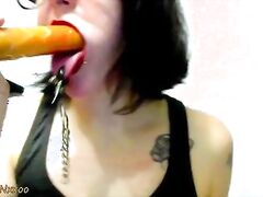 Sloppy sucking with Clamps on TONGUE