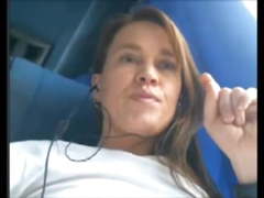 Horny Teen Playing On The Bus
