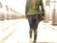 Huge booty butt in metro station