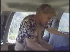 Blonde Granny Patrica Gets Fucked in the Back Seat
