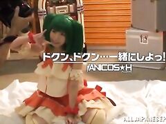 Kinky Japanese cosplay lover Chika Arimura makes a solo action - Japanese Cosplay.