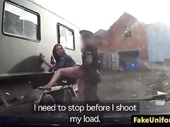Married ginger Brit smashed outdoors by cop