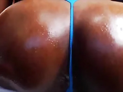 Oiled black sweet ass close