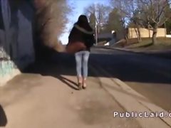 Fake agent bangs Czech amateur in public