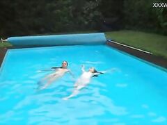 Anastasia Ocean and Marfa are naked underwater
