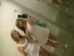2 girls in changing room.