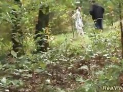 wild anal fuck in the wood