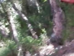 A easy hiking expedition ends up with a sensational outdoor three high double penetration action