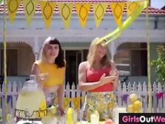 Hairy lesbian babe Marina licked by her friend Zelder