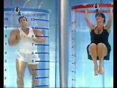 Brazilian hottie on gameshow   upskirt in tank