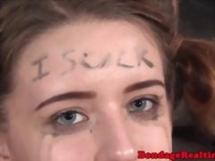 Pigtail sub slave punished with electro play