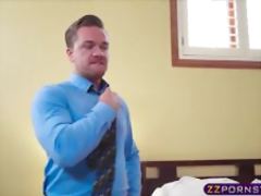 Sex hungry blonde air hostess offers her tight ass