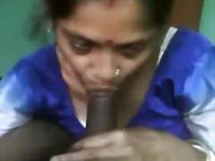 Satin Silk Saree maid sucking dick