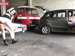 LETSDOEIT - Nympho Redhead Trades Sex For A Ride