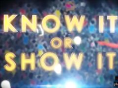 Babes get naked during a questioning game on a morning show