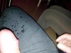 Handjob under table in bar ...